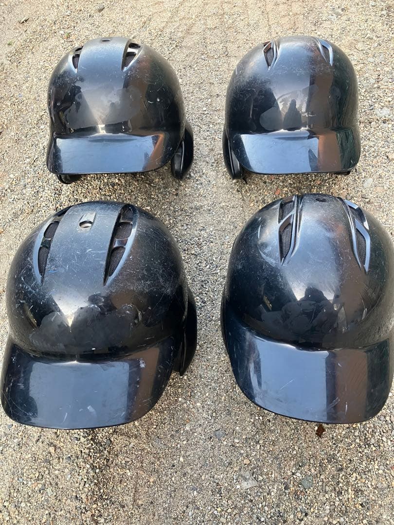 バッター用ヘルメット 4個セット 黒、紺