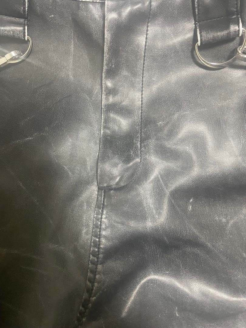 [ERAR] [完売品] 合皮サスペンダーメタルパーツカーゴパンツ　M