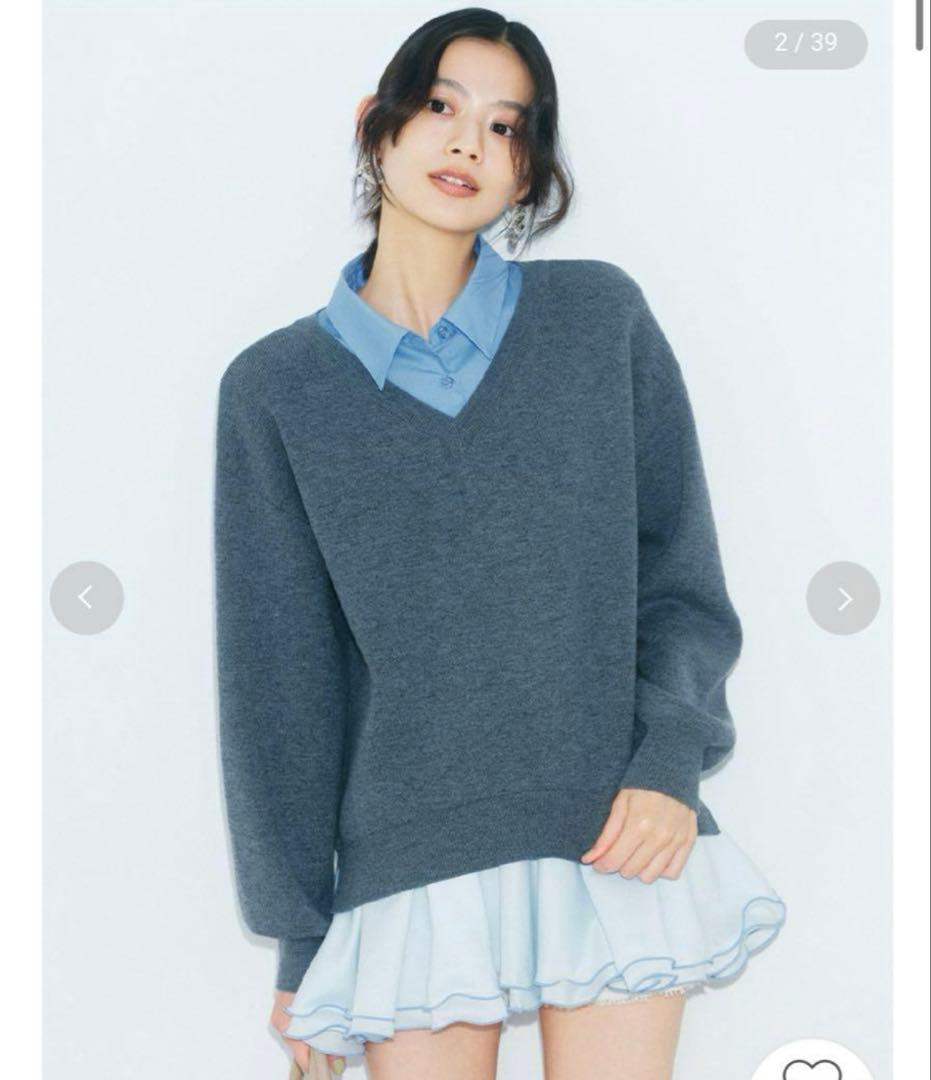 【最終値下げ・未使用美品】シャツドッキングフリルミニワンピース