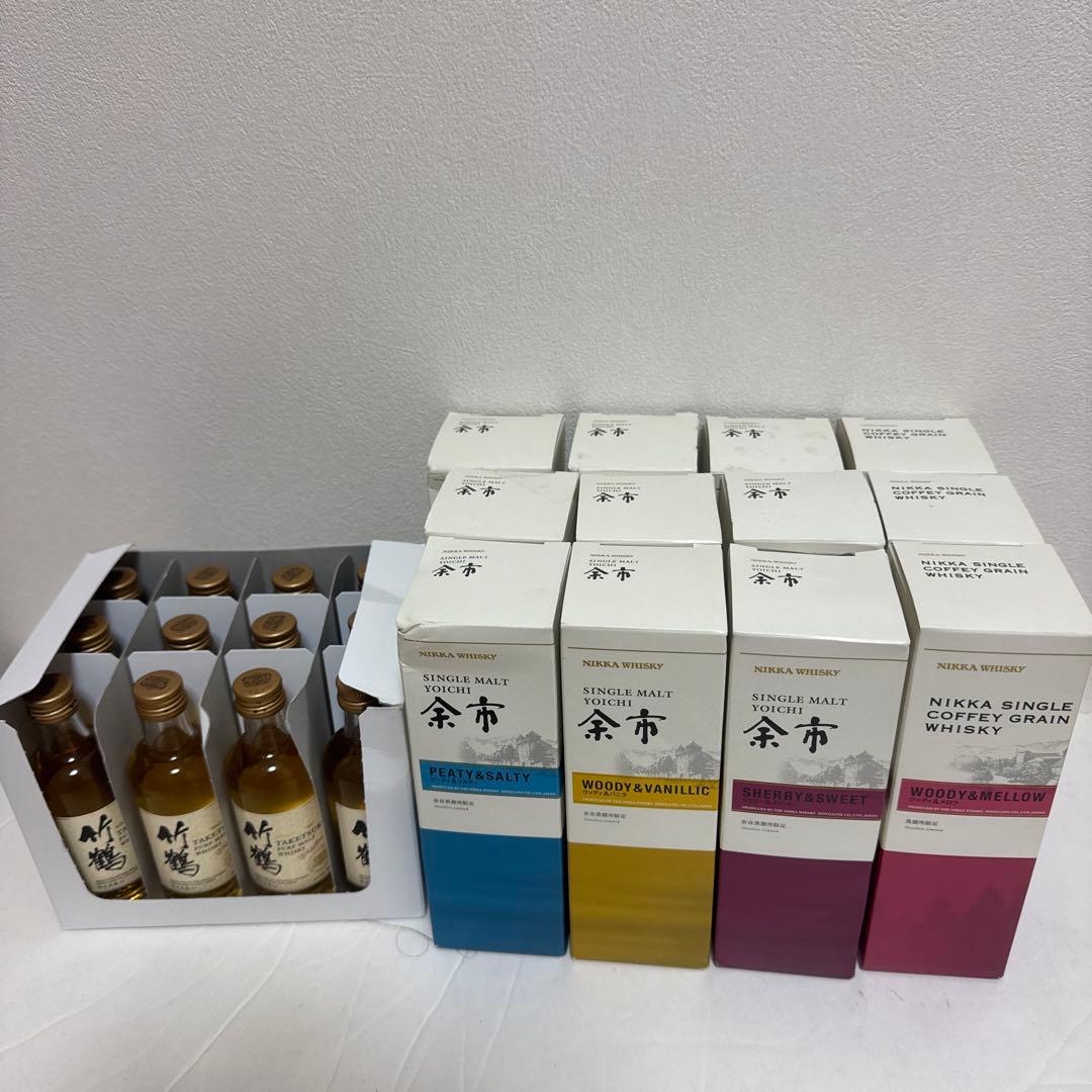 NIKKA シングルモルト余市ミニボトル 4種セット✖️ 竹鶴 ミニボトルル１２本