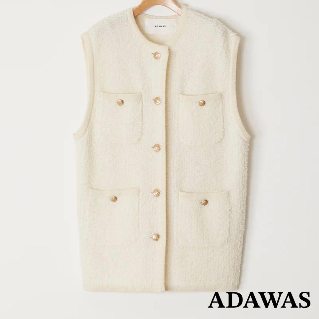 【未使用級】ADAWAS ホワイト ニットベスト