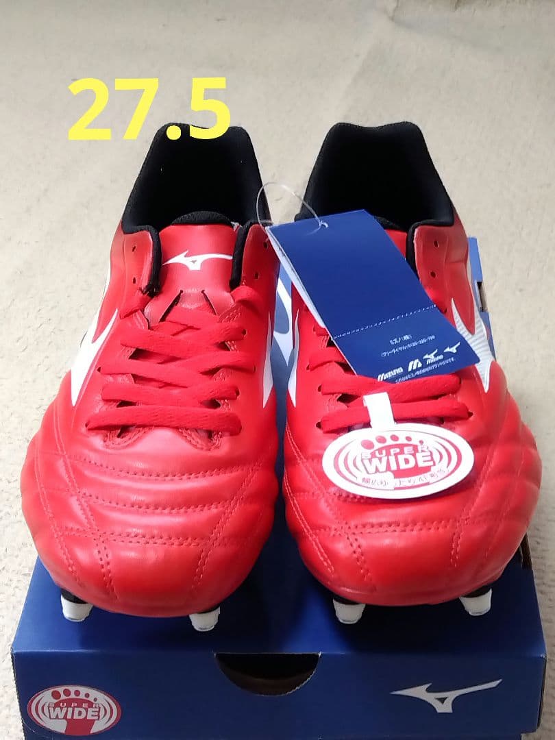 ラグビースパイク／ミズノ／27.5／赤／R1GA200101／新品・未使用品