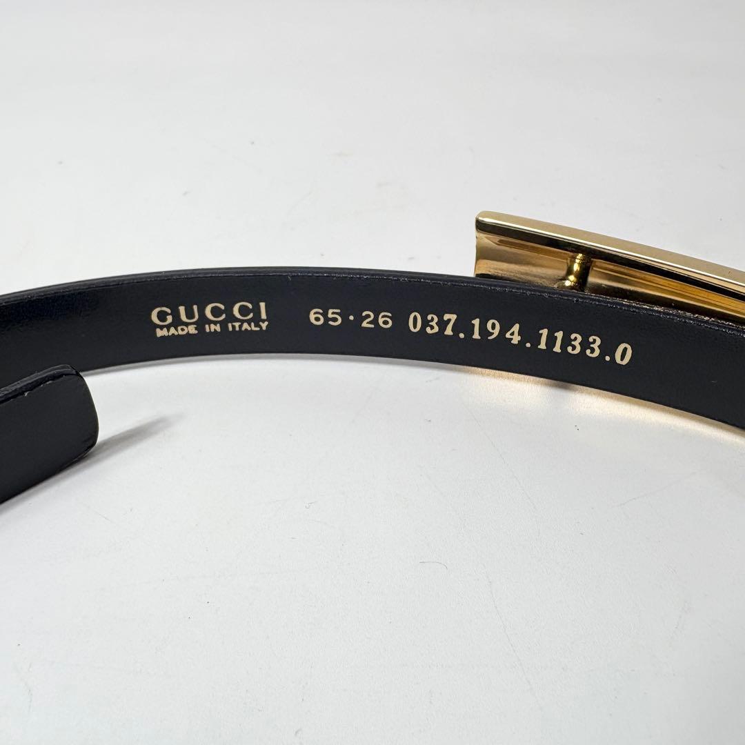 オールドグッチ　ゴールドバックル　エナメルレザー　レディースベルト　GUCCI
