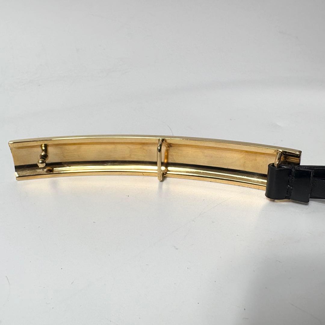 オールドグッチ　ゴールドバックル　エナメルレザー　レディースベルト　GUCCI