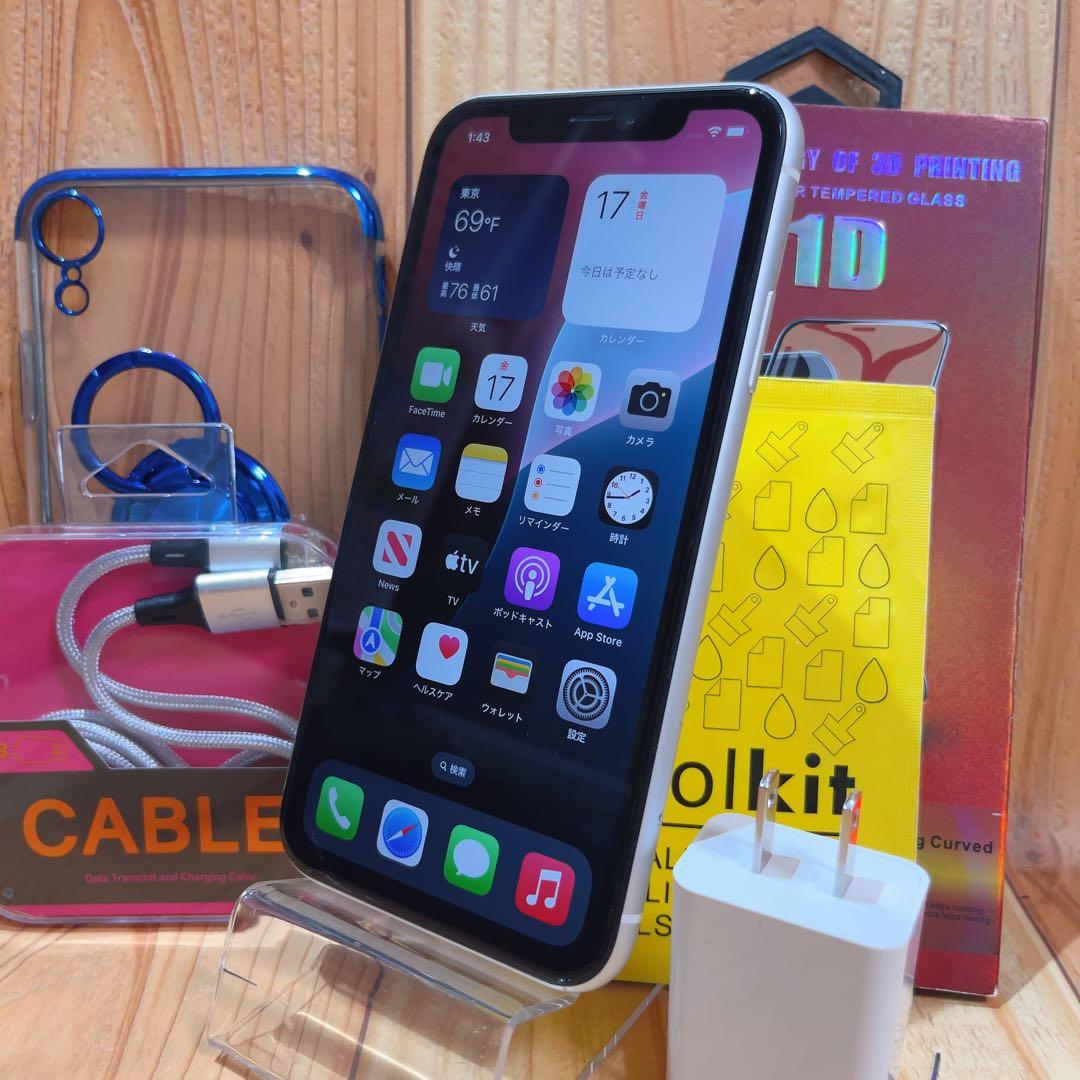 SIMフリー 本体 iPhone XR 64 GB ホワイト 530 電池新品