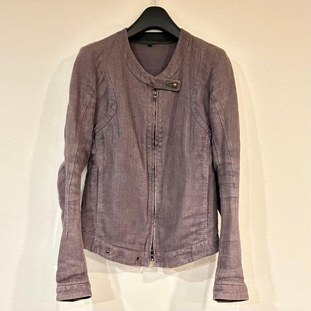 アイザックセラム isaac sellam レザー切り替えジャケット 36