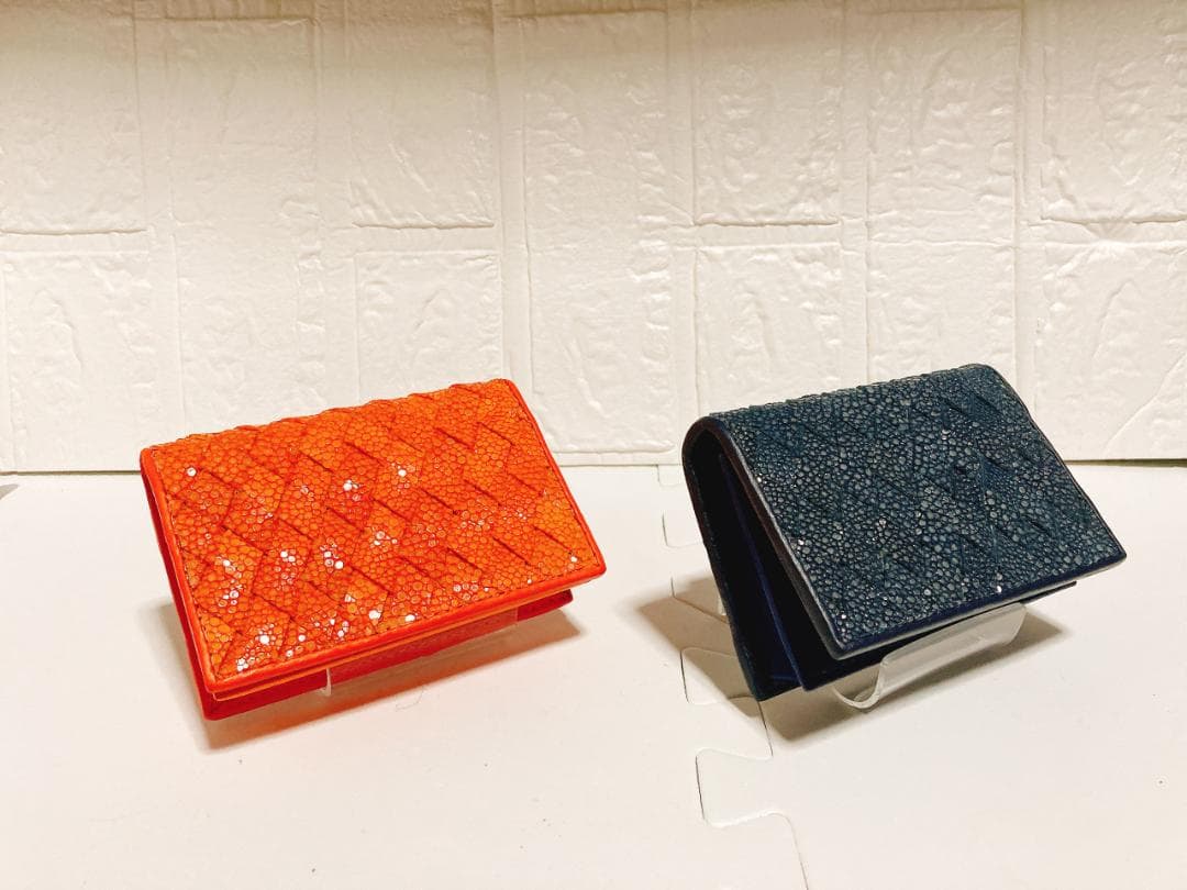 ☆qlaq☆ガルーシャ　名刺入れ　イントレチャート加工　2点セット