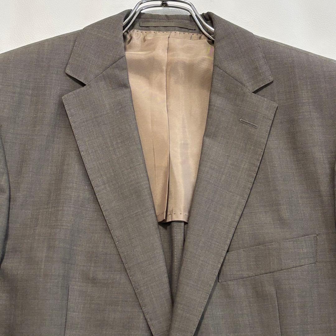 美品 ヒューゴボス[モヘヤ混 XLサイズ]スーツ セットアップ グレー系