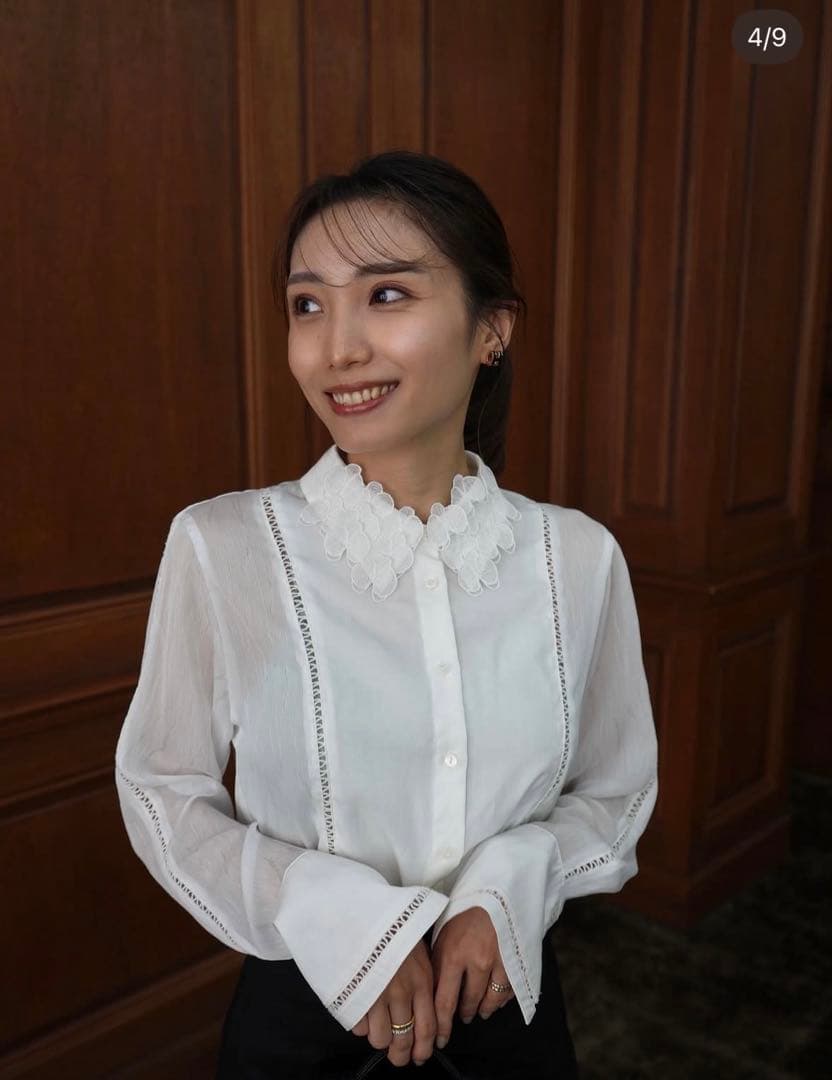 ⭐︎新品未使用⭐︎Orchid Embroidered Collar Shirt