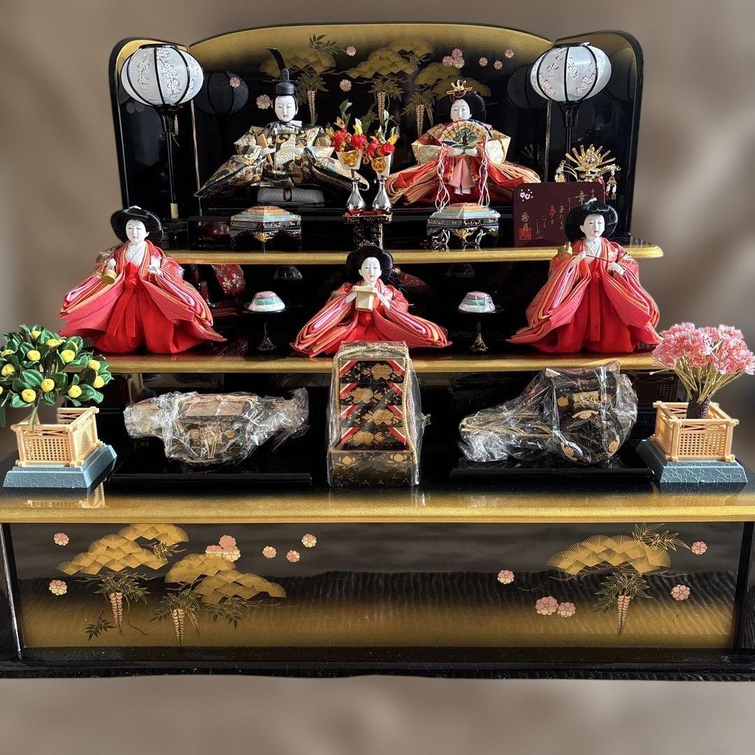 ★人形の秀月・美品★ひな人形 三段飾り（取扱説明書付き）