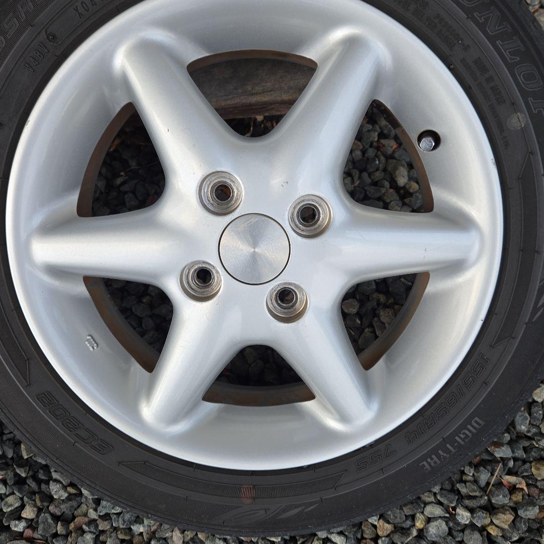 雪兎ラパンSS純正ホイール14インチ　DUNLOP155/65R14セット