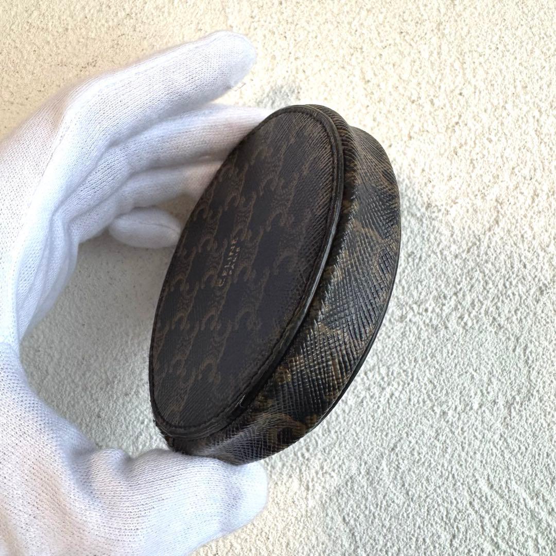 CELINE セリーヌ トリオンフ PVC 丸型 ケース ブラウン