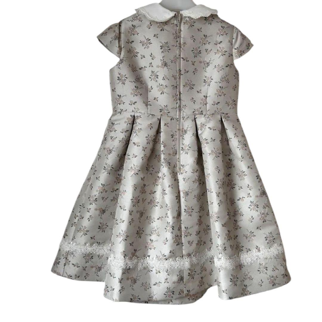 【120】エルアンノアール アンサンブル フォーマル ブラウン ベージュ 花柄