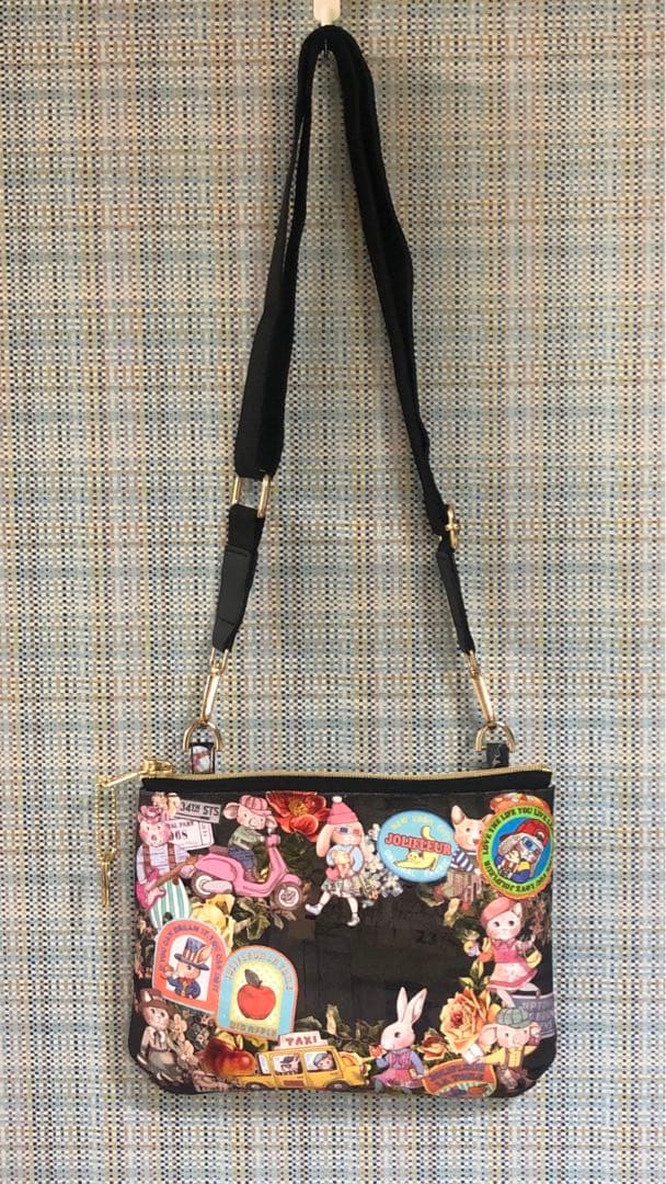 1867.ハンドメイド　ファスナーバッグ　ジョリーフルール コラージュ柄