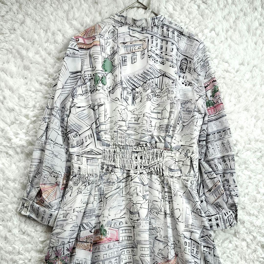 美品 ピンキーアンドダイアン ヨーロピアンシティスケープワンピース 36