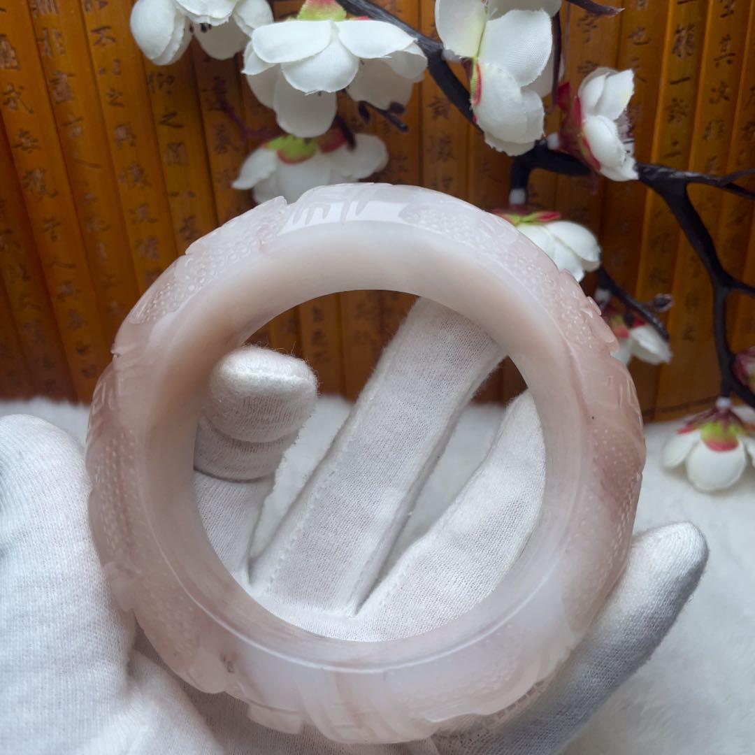 （62.5mm）天然石無処理【✨精品彫刻 梅蘭竹菊】 石英岩玉 パワーストーン