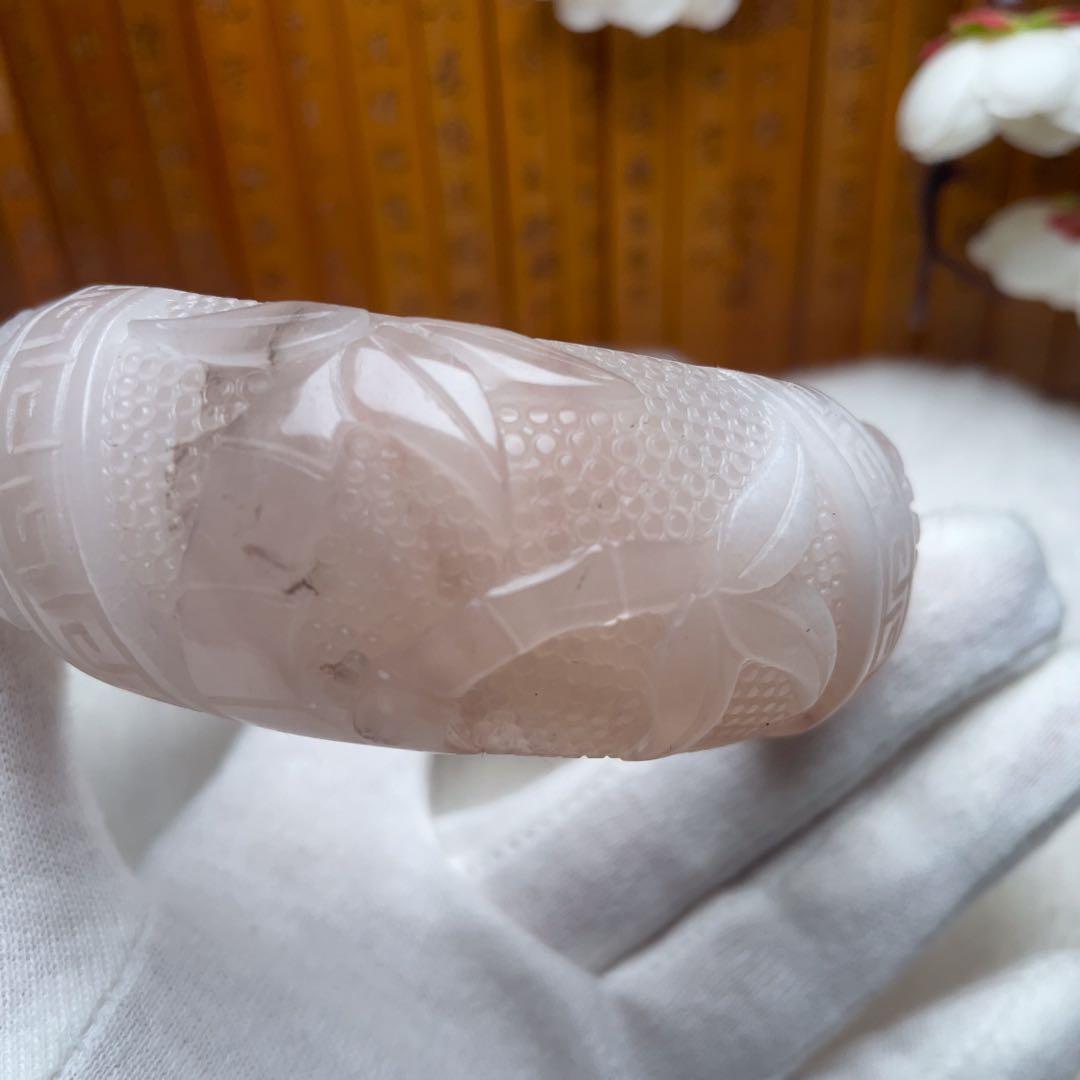 （62.5mm）天然石無処理【✨精品彫刻 梅蘭竹菊】 石英岩玉 パワーストーン