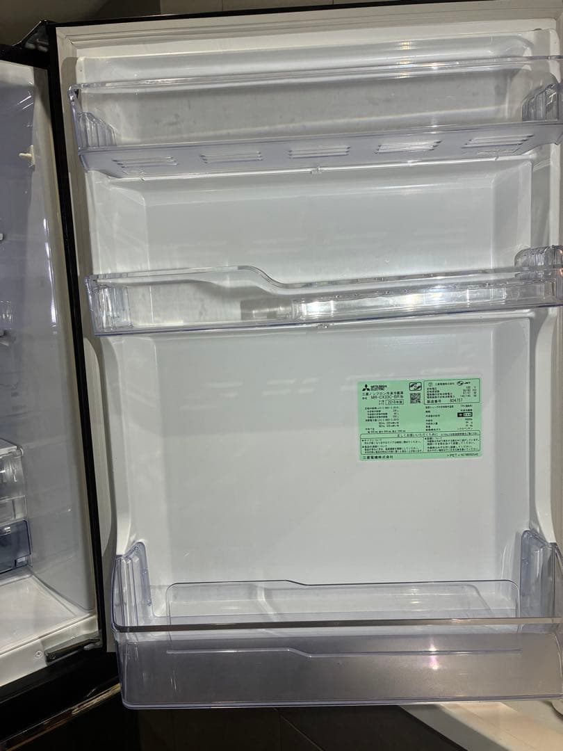 三菱　ダークブラウン 3ドア冷蔵庫