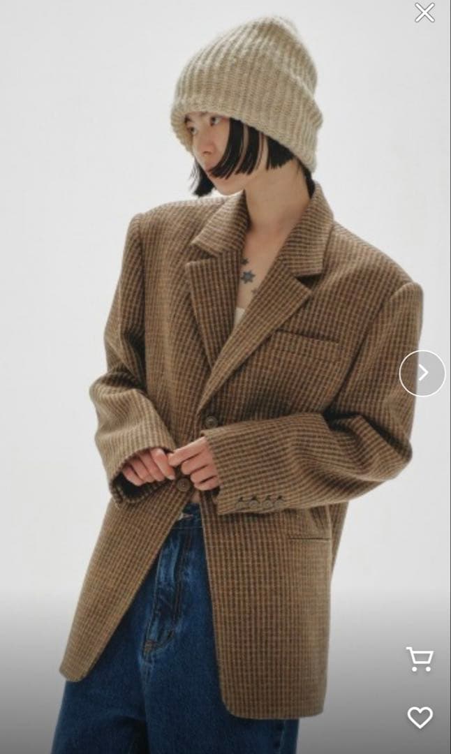 新品　todayful Wool100% Check Jacket