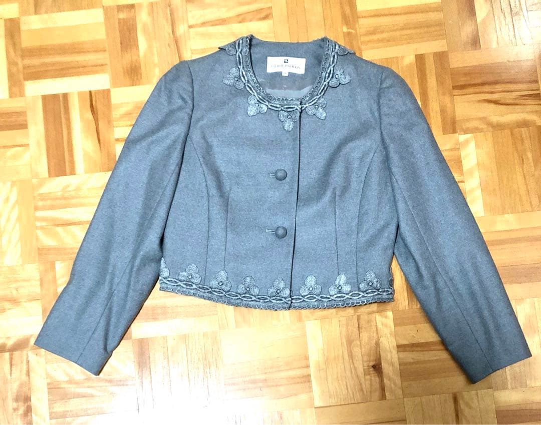 PIERRE BALMAIN レース付き フォーマル スーツ 毛100% 美品