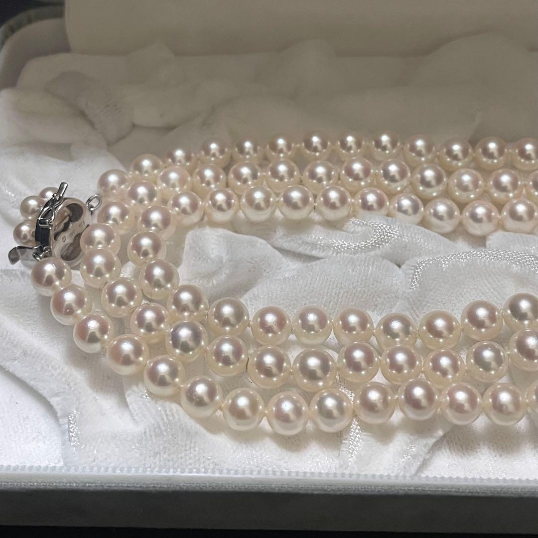【田崎真珠✨K14WG】あこや真珠 ロングネックレス パール タサキ 2連 3連