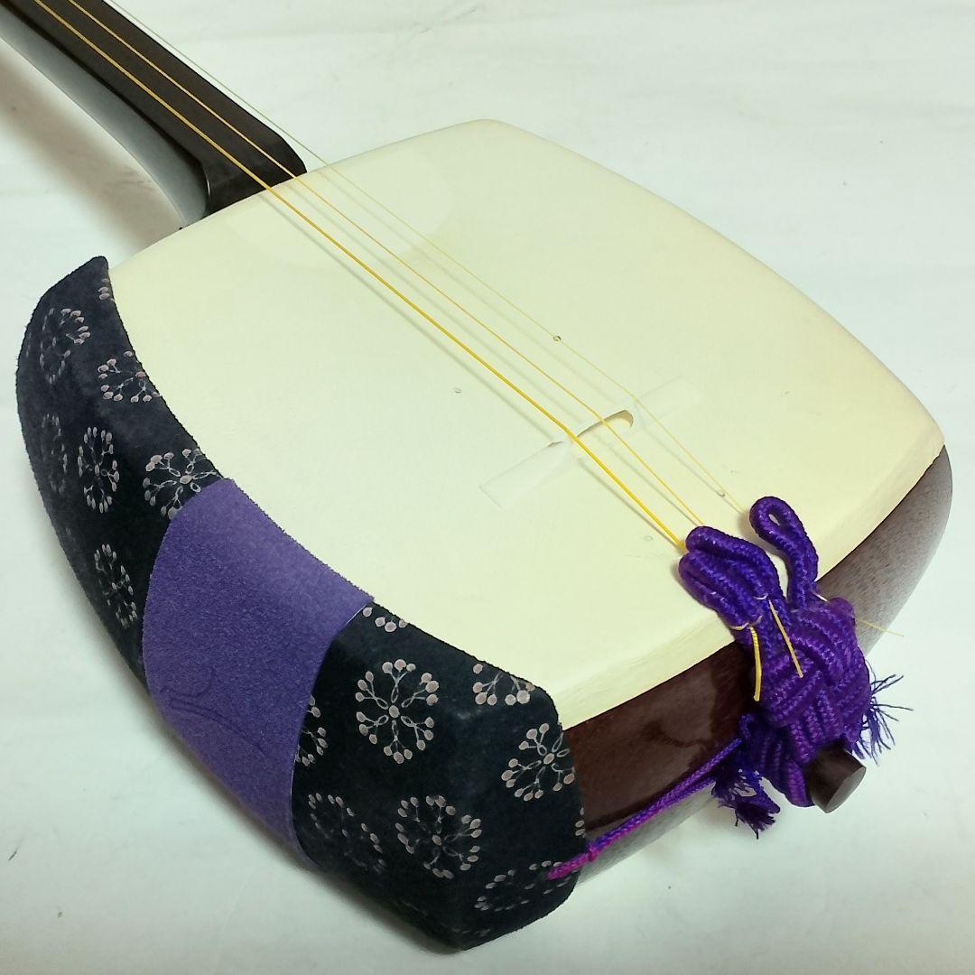 高級 紅木 or 紫檀　中棹三本継　三味線　東さわり付き