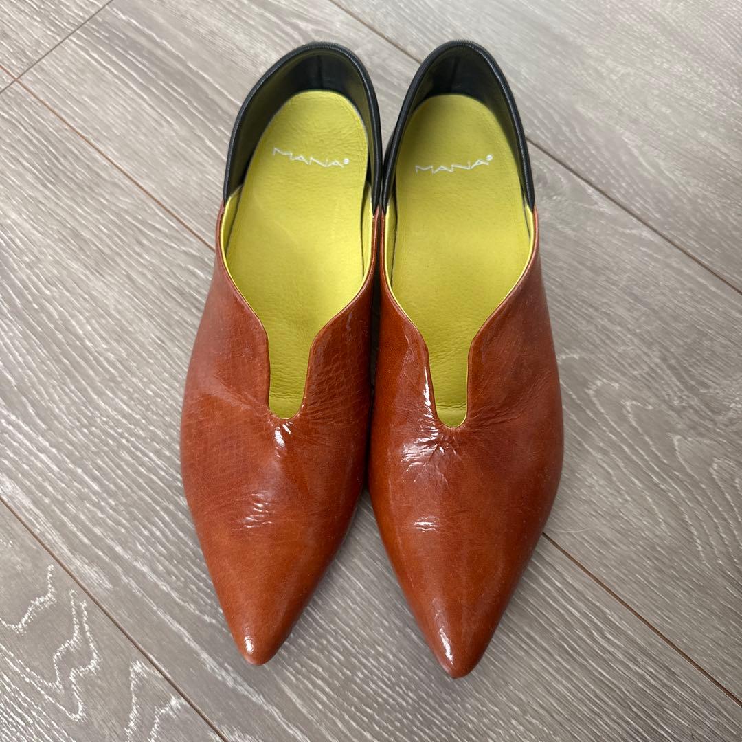 美品　MANA 37 ふかふかバブーシュ　23.5 ブラウン　ブラック