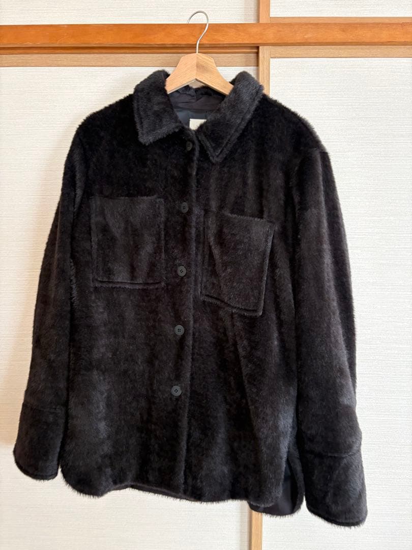 aere hairy shirt jacket ブラック　38