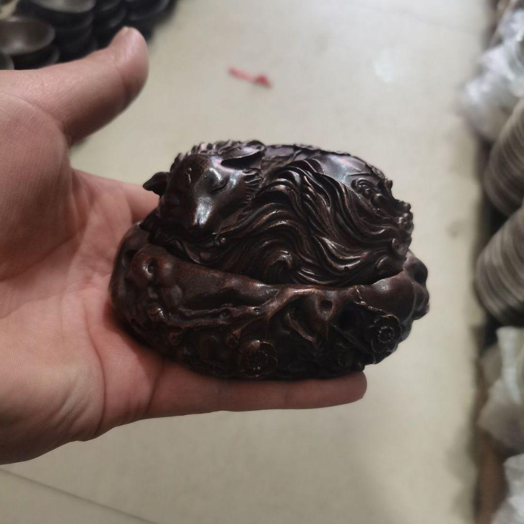 銅製 狐香炉 茶台薫香炉 香道具 工芸品 置物