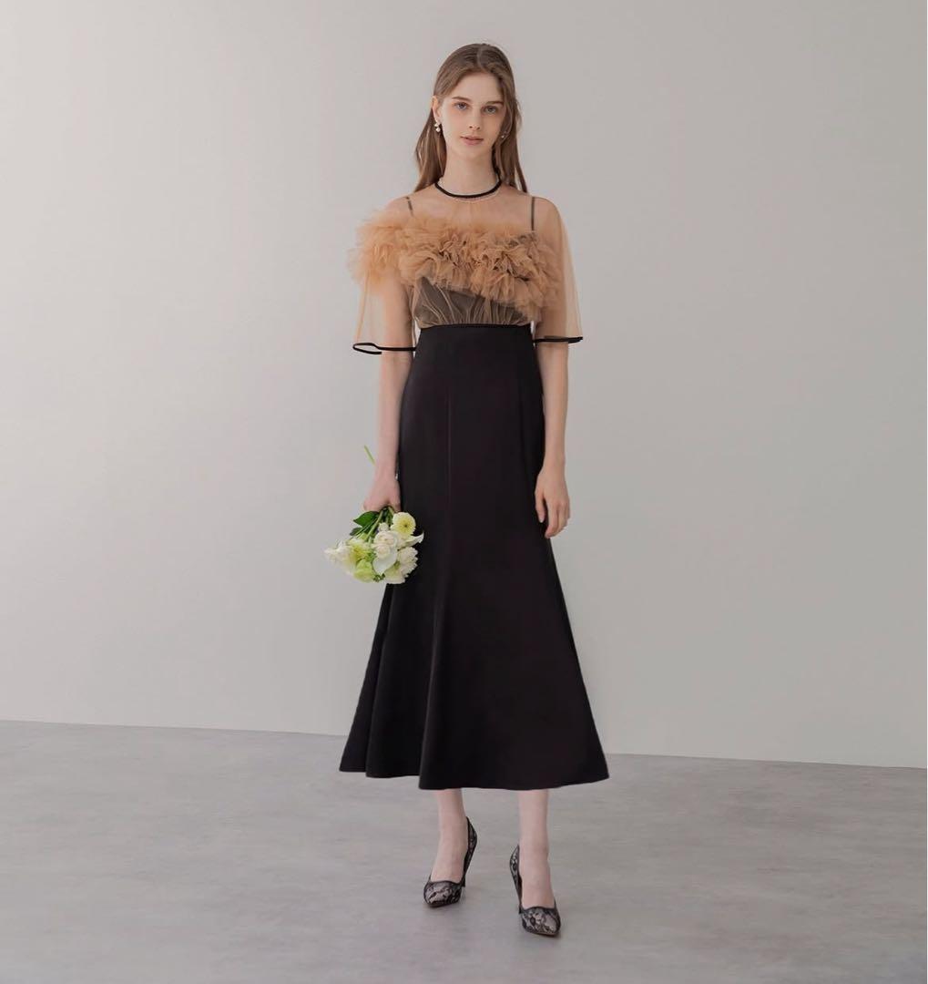 Leja ボリュームチュールパイピングフレアドレスワンピース　S