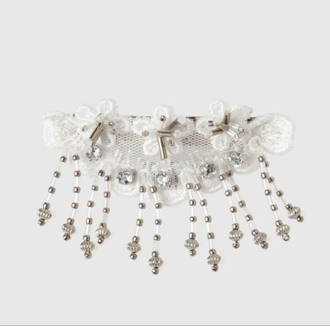  bijou mini barrette white 右　タナカダイスケ