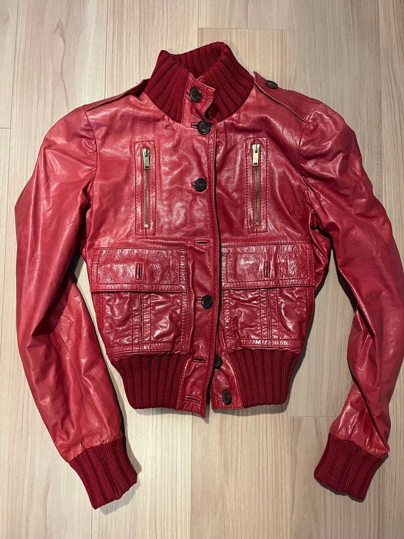 GUCCI レディース　レザーショートジャケット