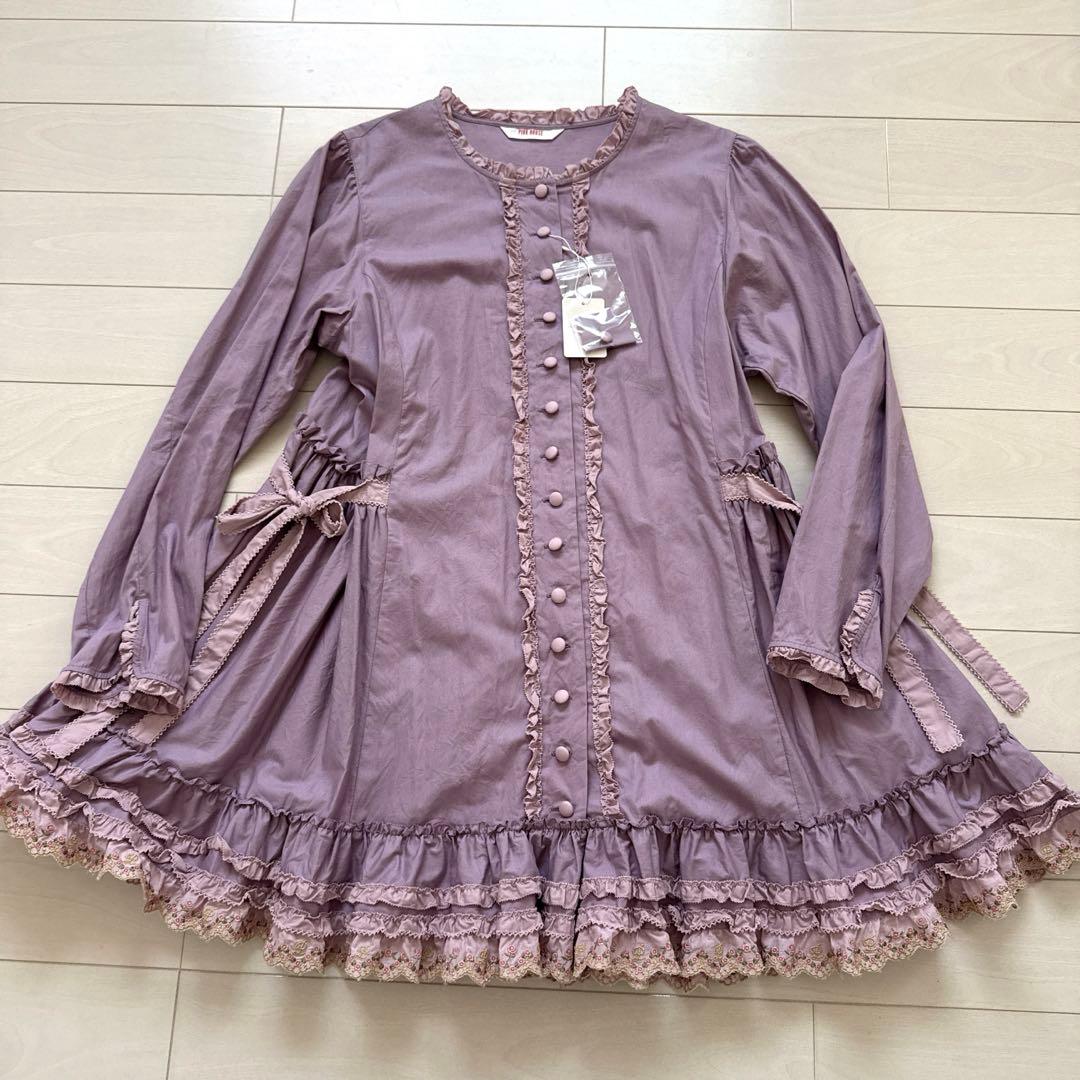 Ｍ*Ｋ様 新品未使用　薄紫 フリル付きチュニック 長袖