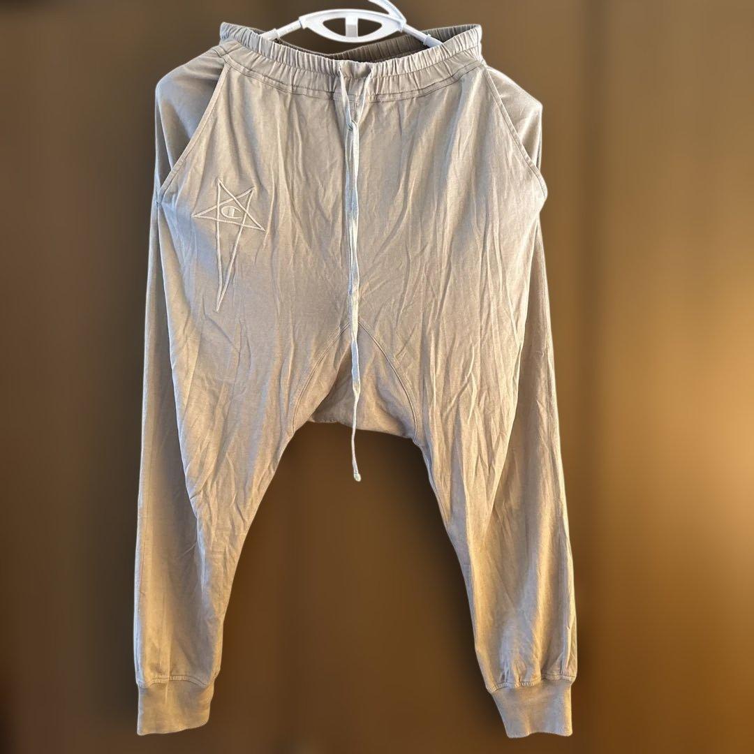 リックオウエンス チャンピオン ベージュ サルエルパンツ ドローストリング