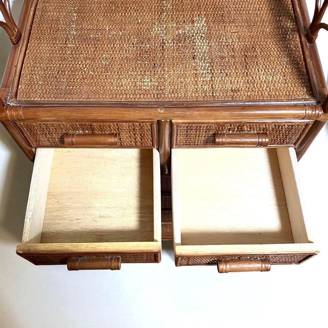 【良品】ラタン製　6段チェスト　籐家具　昭和レトロ　収納家具