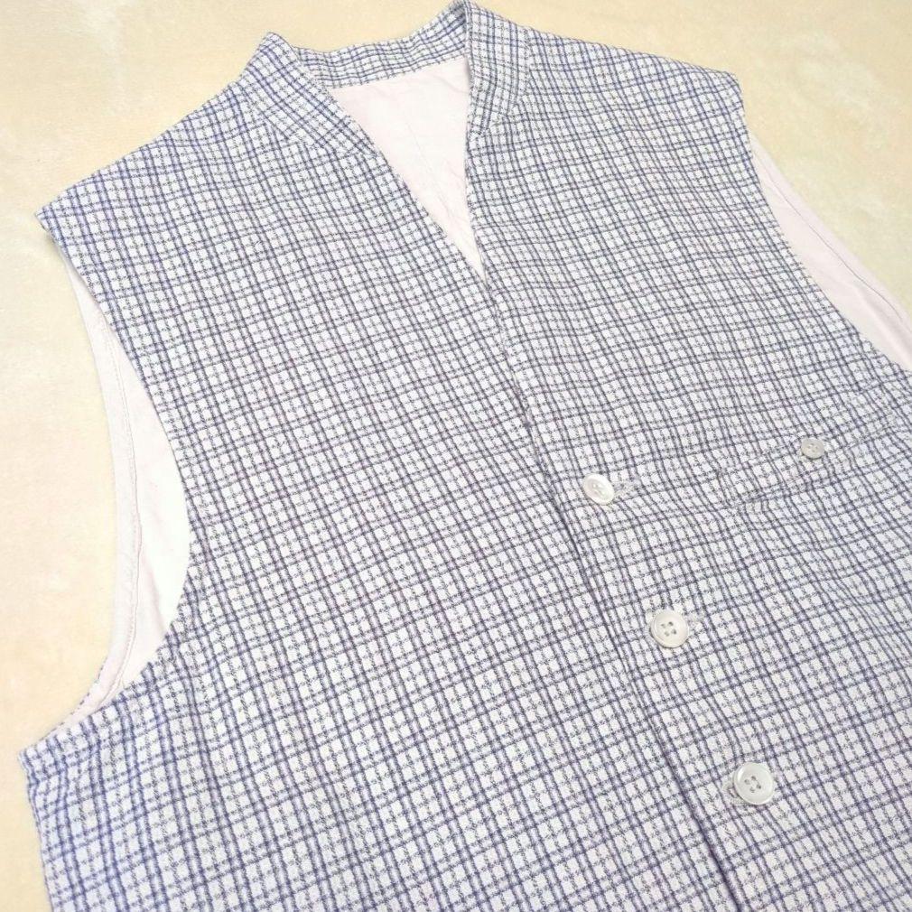 45R コットン リネンツイードの908ベスト 3 ツイード ジレ ベスト