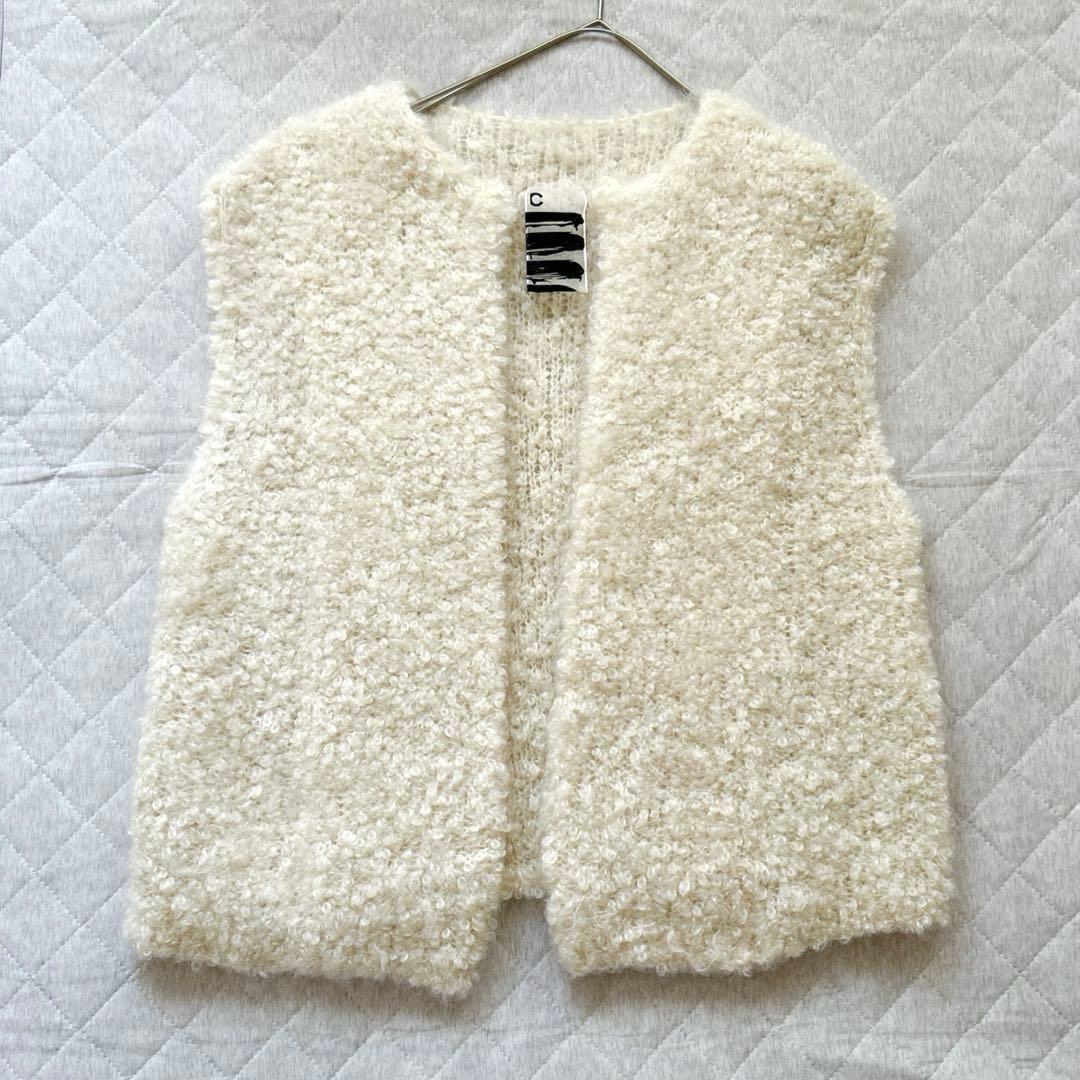 mqk　Chaosルーロウニットベストオフホワイト モヘア