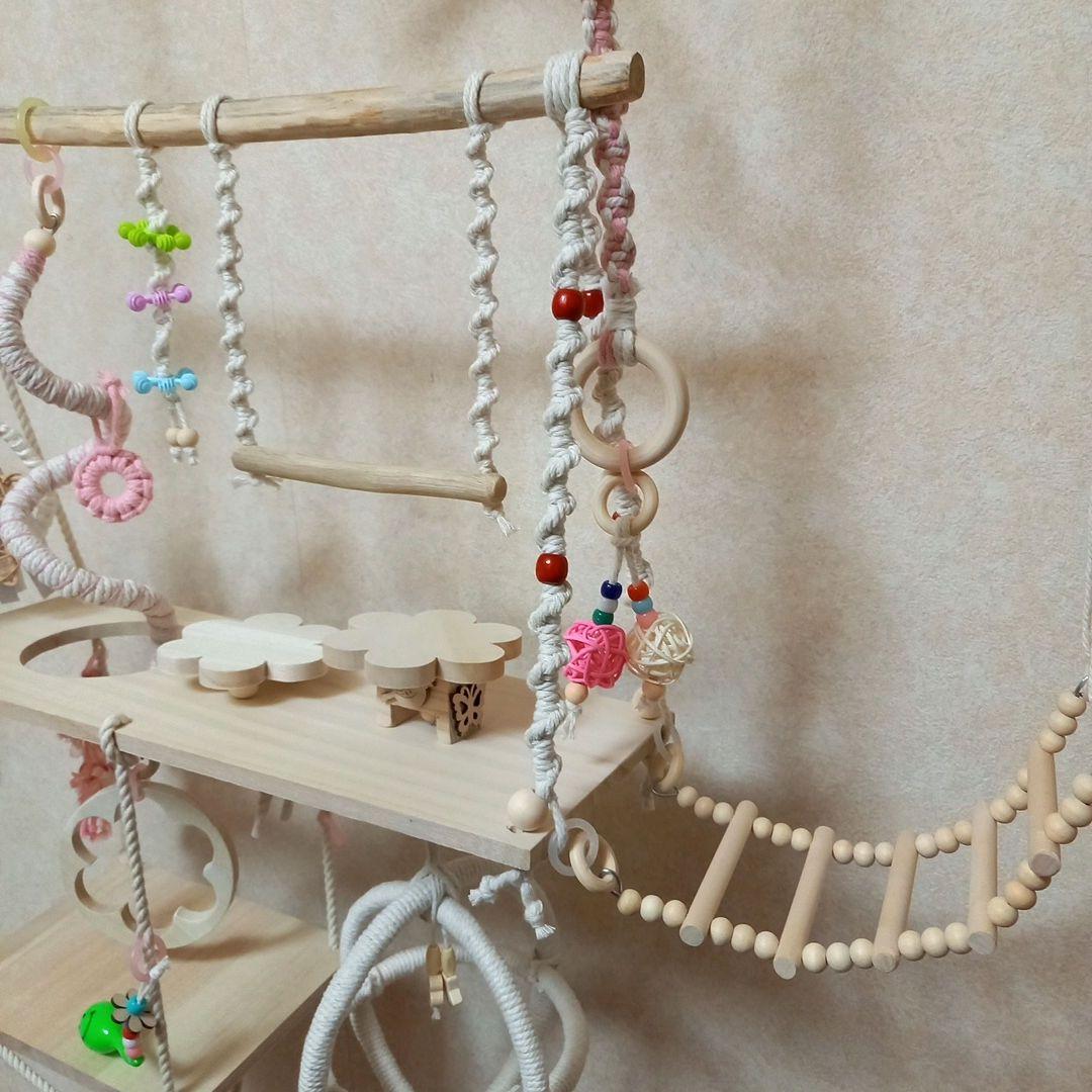 流木　三段 バードアスレチック　螺旋パーチ　球体アスレチック　大型M　No212