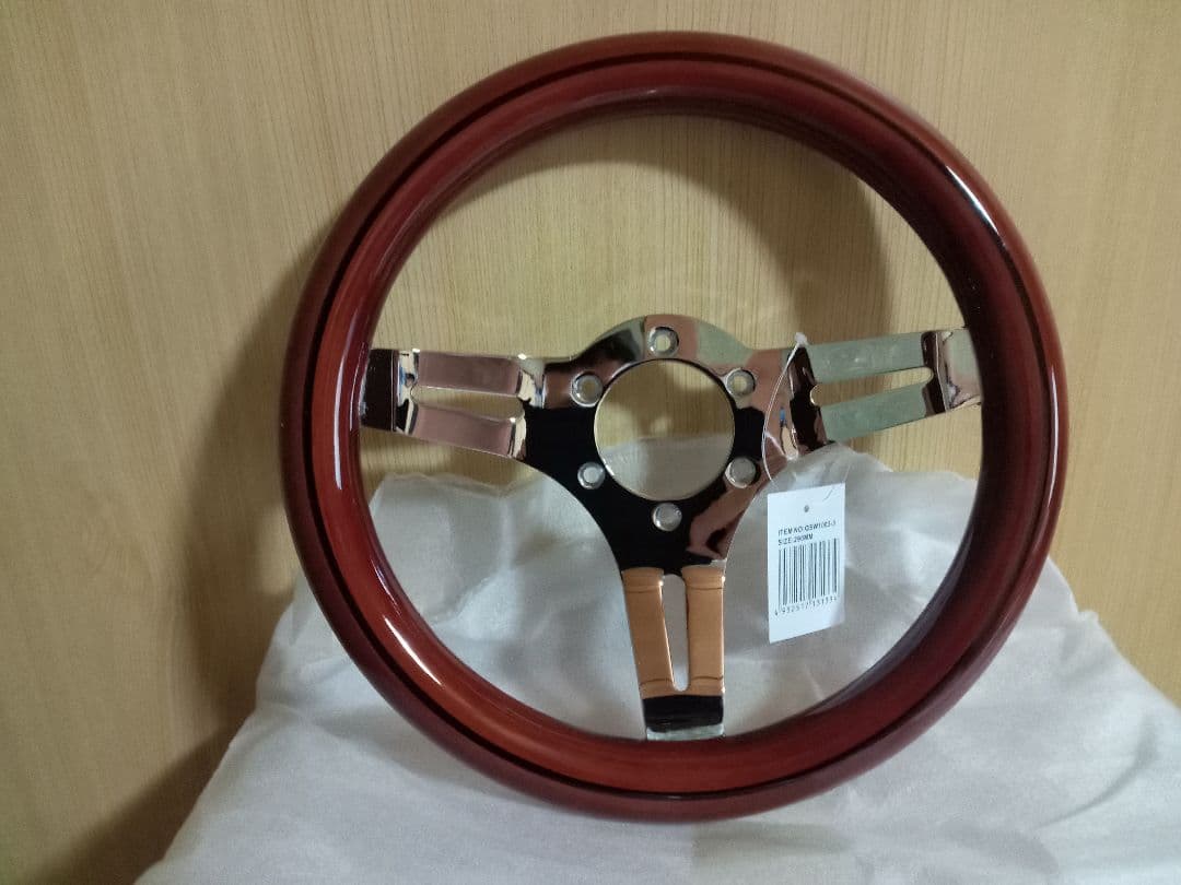 ウッドステアリング　小径　29cm 旧車　新品　290mm