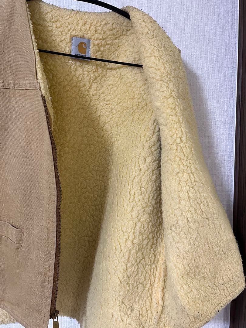 カーハート　ブラウンダックボアベスト　carhartt ベスト　ダックベスト