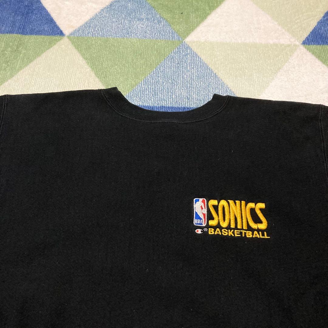 90s Champion NBAブラック レジ目リバースウィーブ刺繍タグXL