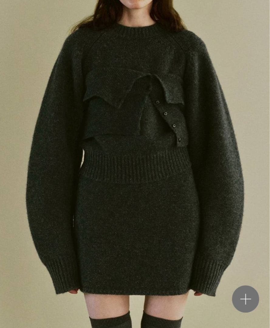 トゥデイフル　TODAYFUL レイヤードニットスカート チャコールグレー