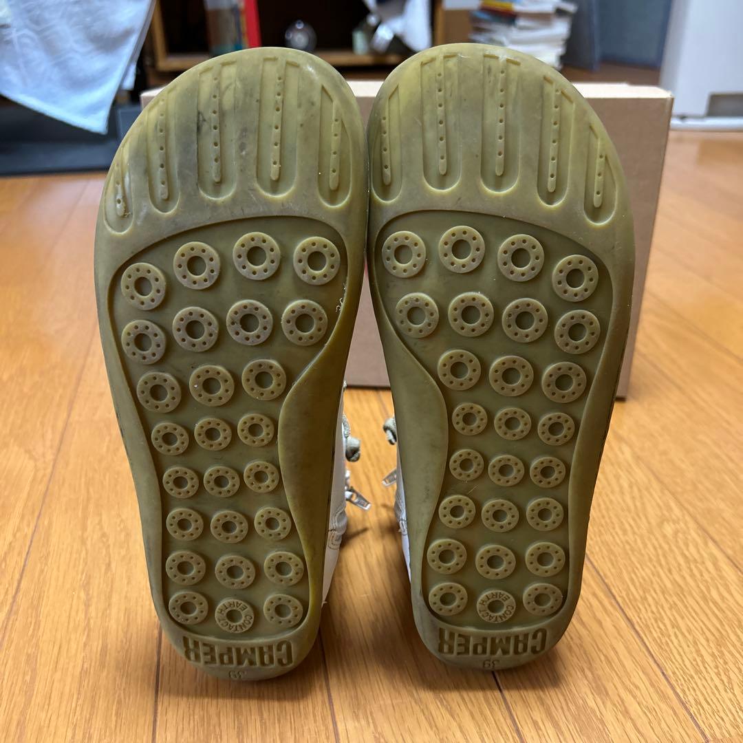 最後の値下げ！CAMPER ホワイトレザー ハイカットブーツ