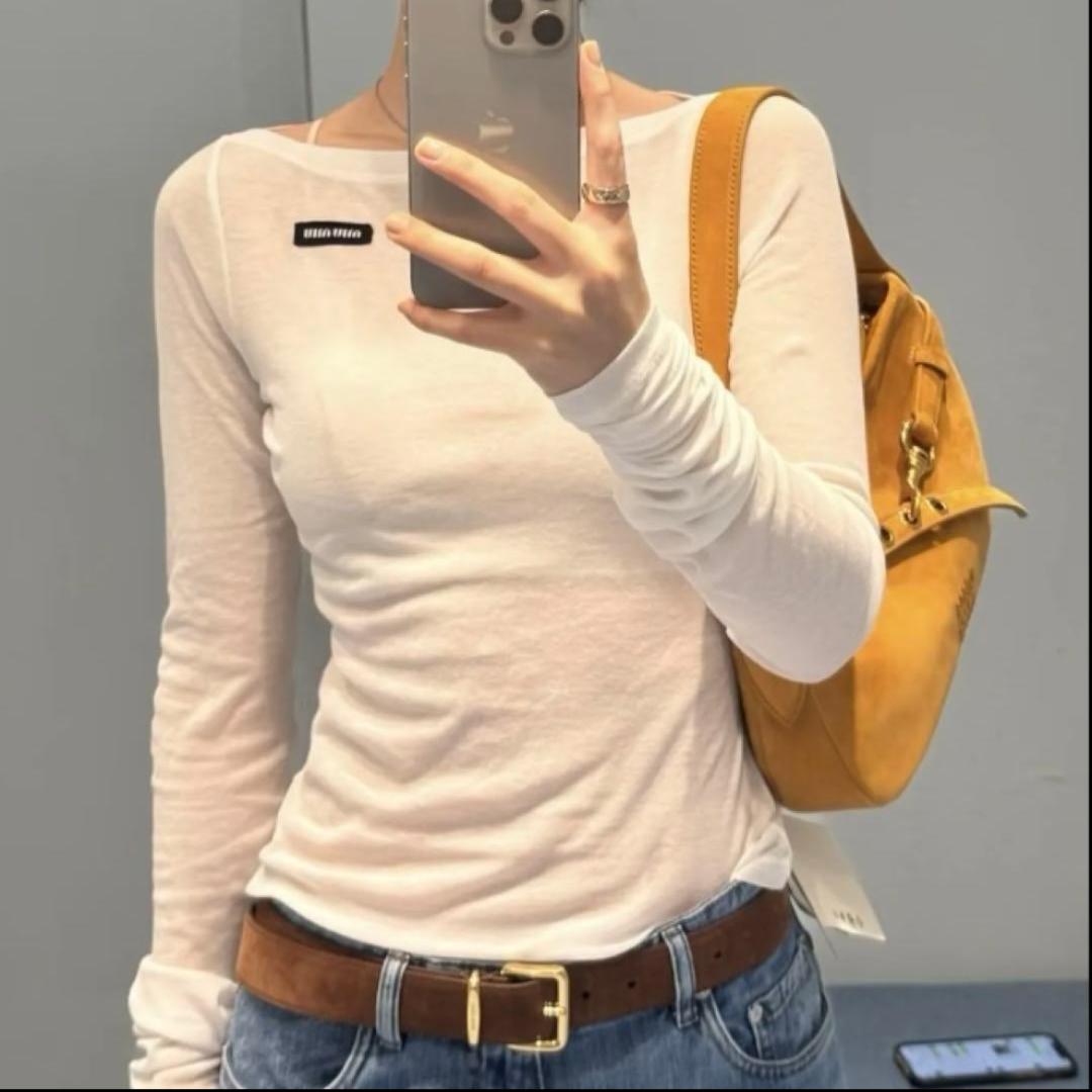 【新品未使用】ロゴ シアー トップス ロンT