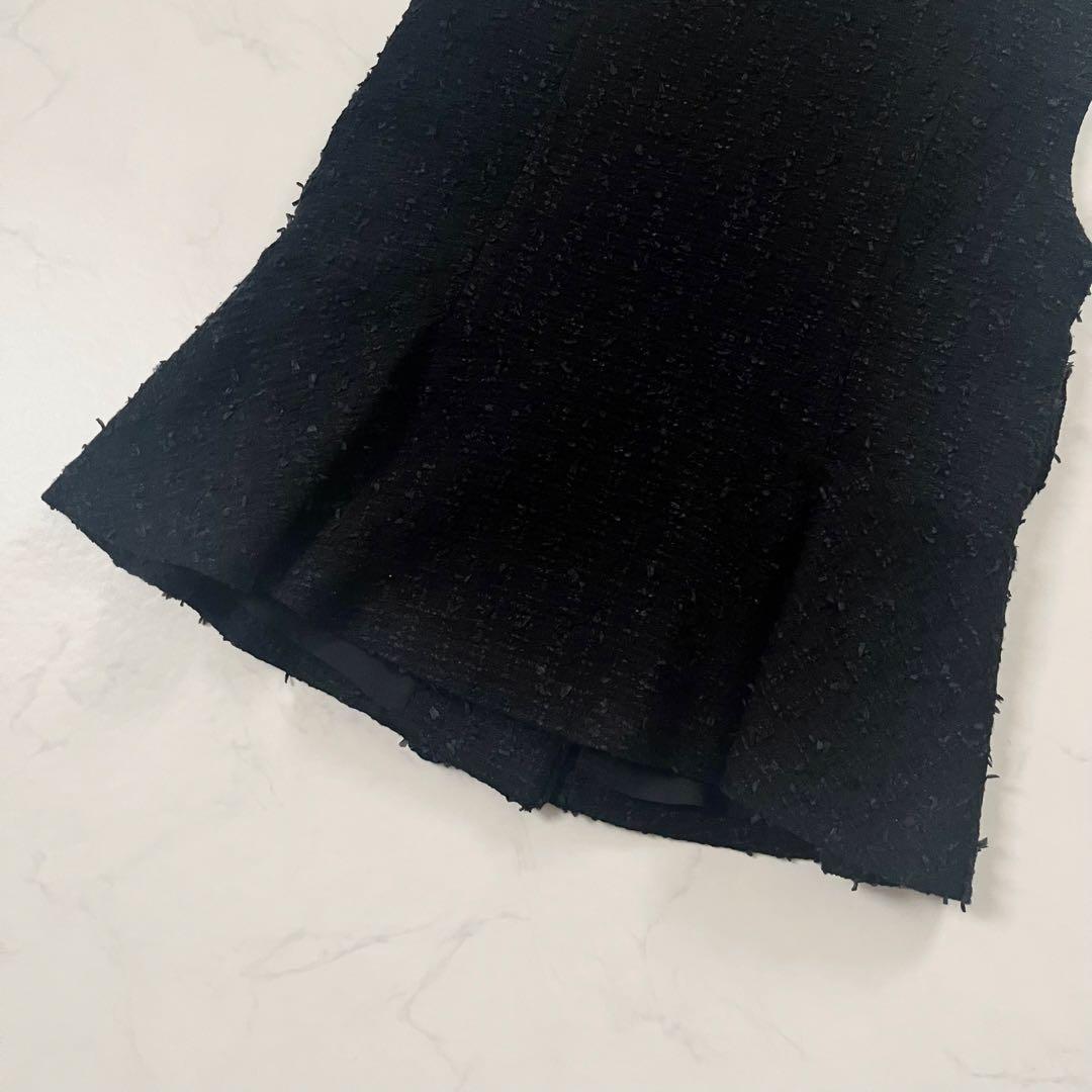 ソーノ　ビッグパールツイードジレ　ペプラム　ネイビー　01サイズ　セレモニー