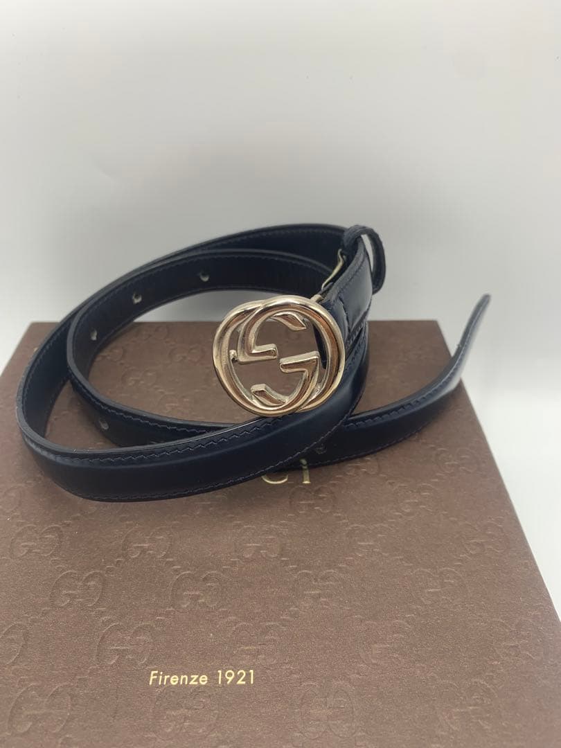 GUCCI グッチインターロッキングG ベルト シルバー レディース