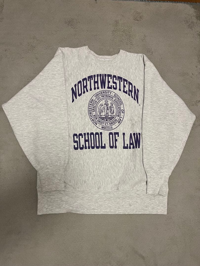 90s champion 刺繍タグ　リバースウィーブスウェットXLラバープリント