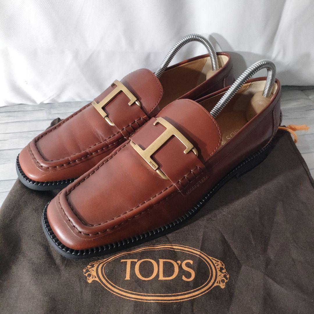 保存袋付き✨TOD'S　レザーローファ　タイムレス　ブラウン×ゴールド　37