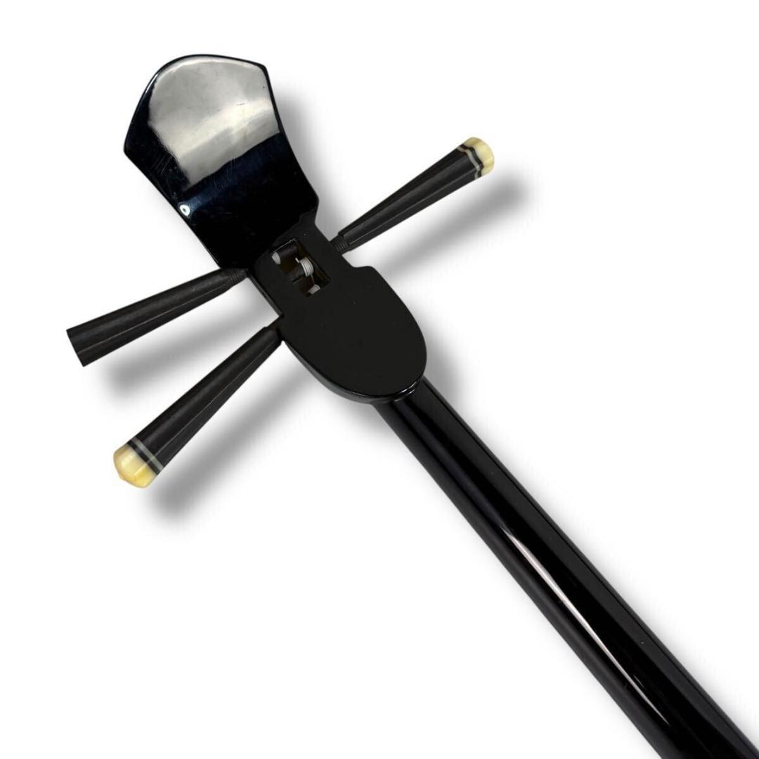 【美品】三線 沖縄三線 本蛇皮 張り本皮 全長約80cm ソフトケース付き