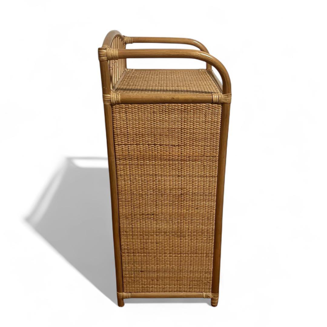 【美品】ラタン製　5段チェスト　籐家具　昭和レトロ　収納家具